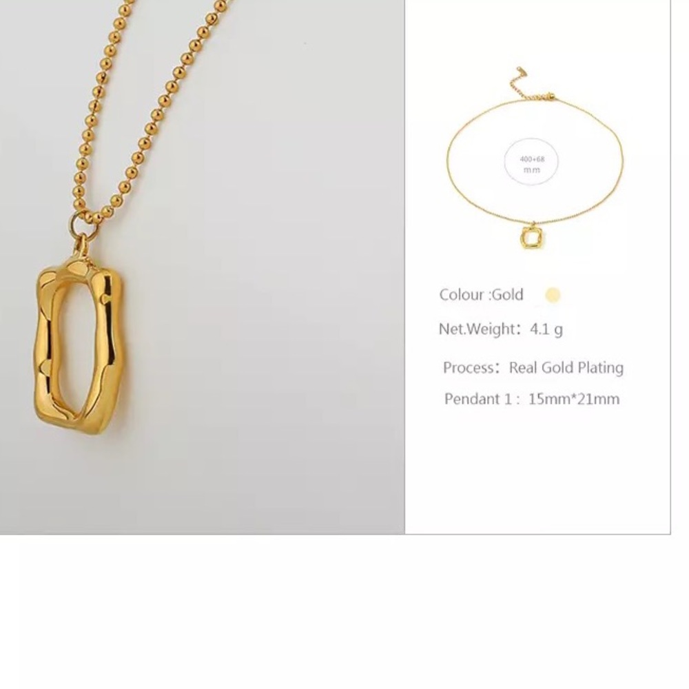 Retro Hollow Square necklace - Picture 5 of 5